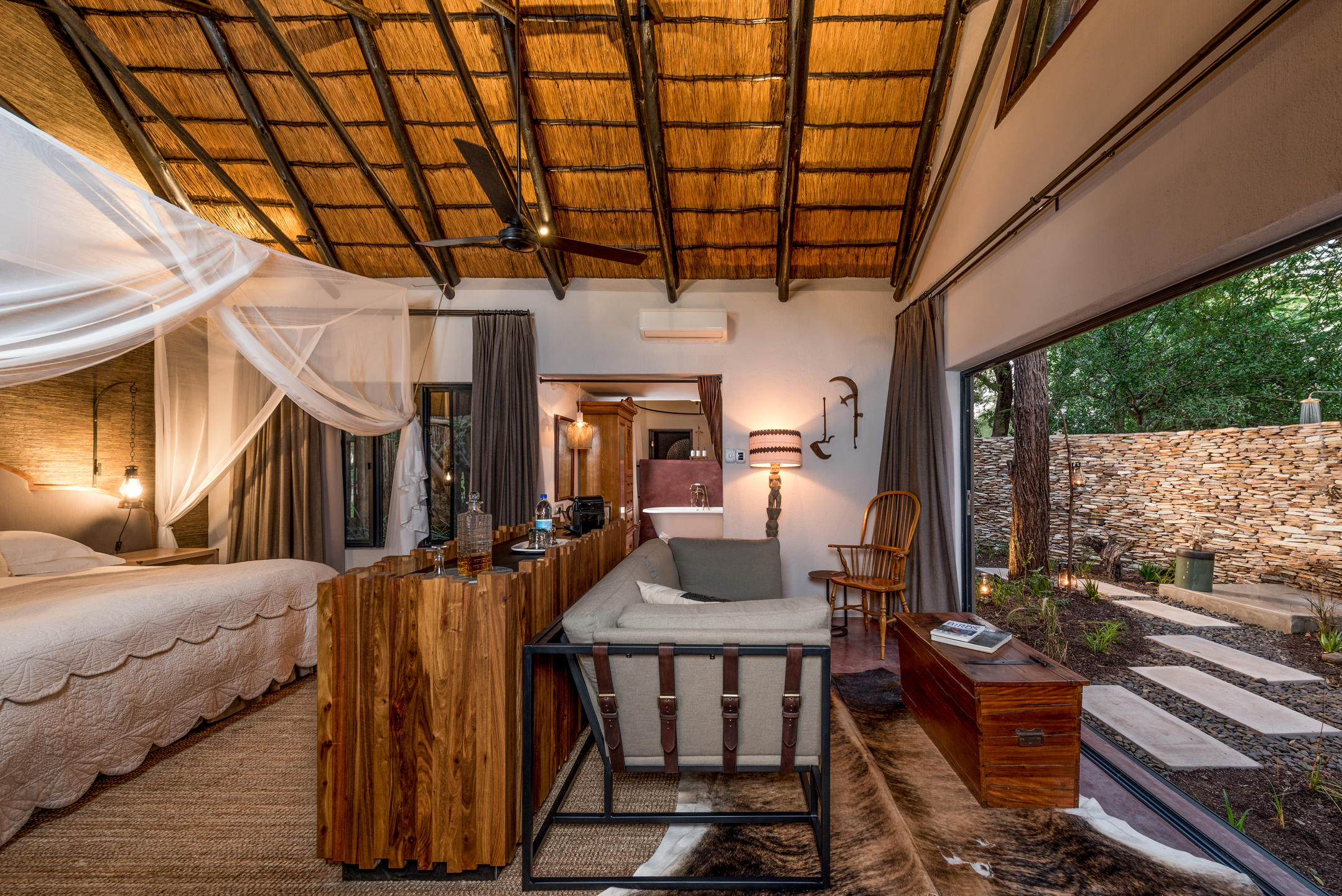 <p>The suite is beautifully appointed with elegant furnishings and African-inspired decor, creating an ambiance that is both sophisticated and authentic.</p>